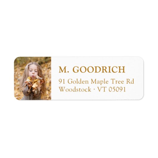 オークルエレガント秋フォト差出人住所 ラベル (正面)