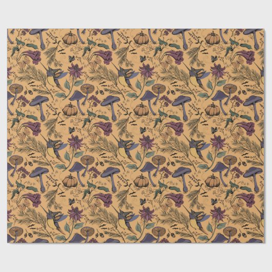 オークル不気味魅惑ハミングバードガーデン ラッピングペーパー (フラット)