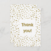 オークル紙吹雪水色ドットサンキューカード サンキューカード (正面/裏面)