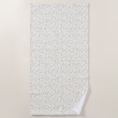 オークル紙吹雪水色ドット ビーチタオル (正面)