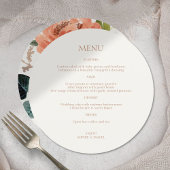 オークル&アイボリーイニシャルのフローラ結婚ラウンドのメニュー メニュー