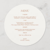 オークル&アイボリーイニシャルのフローラ結婚ラウンドのメニュー メニュー (正面)