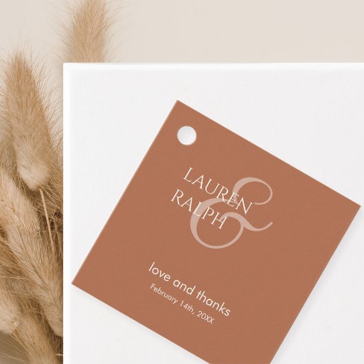 オークル&アイボリーカップルモノグラムサンキュー フェイバータグ