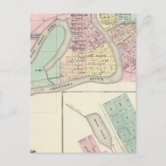 オークレアアンドメドフォード ポストカード (正面)