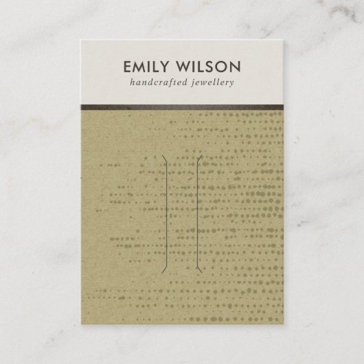 オークレア白ドット髪クリップ表示カード 名刺 (正面)