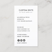 オークレイエローネイビーグレー編み物ウールヤーンボール 名刺 (裏面)