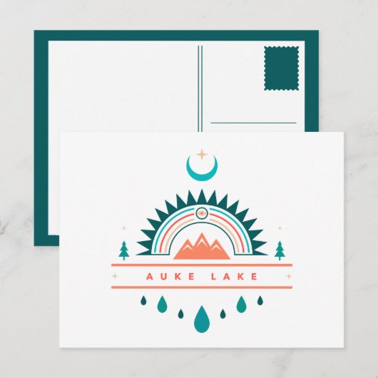 オークレイクアラスカ虹月 ポストカード (正面/裏面)