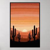 オークレテラコッタグラデーションアート ポスター (正面)