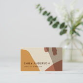 オークレテラコッタモダン素朴抽象芸術芸術的 名刺 (スタンド正面)