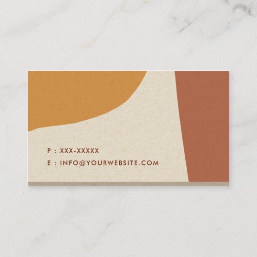 オークレテラコッタモダン素朴抽象芸術芸術的 名刺 (裏面)