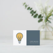 オークレネイビーグレー電球電気技師 名刺 (スタンド正面)