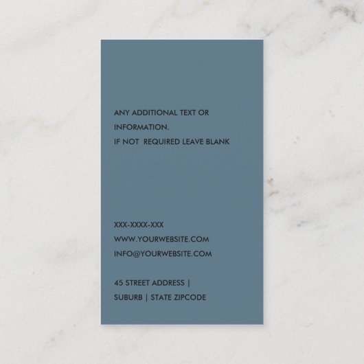 オークレネイビーグレー電球電気技師 名刺 (裏面)