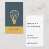 オークレネイビーグレー電球電気技師 名刺 (正面/裏面)