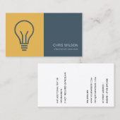 オークレネイビーグレー電球電気技師 名刺 (正面/裏面)