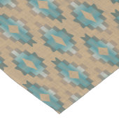 オークレブラウンタウペティール(緑がかった色)ブルートライバルアートパターン ミディアムテーブルランナー (コーナー)