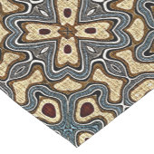 オークレブラウンレッドティール（緑がかった色）ブルーお尻ボヘミアンバリアート ショートテーブルランナー (コーナー)