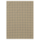 オークレマスタードイエローオリーブグリーンブラックトライバルアート テーブルクロス (正面)