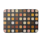 オークレラストブラウンピーチレッドラウンド正方形パターン バスマット (正面)