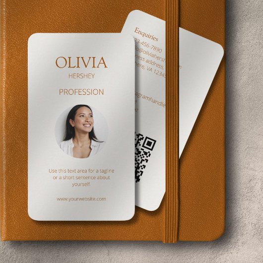 オークレーとアイボリー写真ソーシャルQRコード 名刺