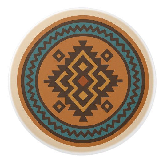 オークレーティール(緑がかった色)ジグザポテックセラミックノブ セラミックノブ (正面)