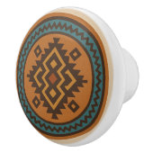 オークレーティール(緑がかった色)ジグザポテックセラミックノブ セラミックノブ (右)