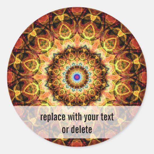 オークレードグラス万華鏡のように千変万化するパターン ラウンドシール (正面)