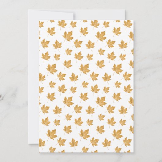 オークレー秋秋のメープルリーフ感謝祭ディナー。 招待状 (裏面)