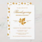 オークレー秋秋のメープルリーフ感謝祭ディナー。 招待状 (正面/裏面)