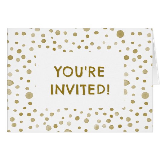 オークレー紙吹雪水彩ドット誕生日招待状 (正面横)