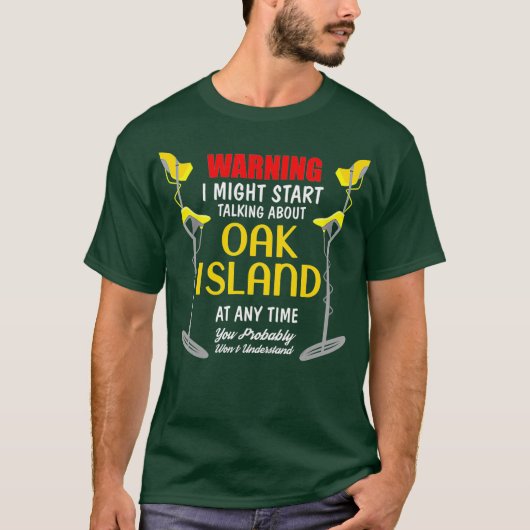 オーク島金属探知掘おもしろいり Tシャツ (正面)