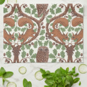 オーク材のウイスパー/フクロウとリス キッチンタオル (折り畳み)