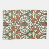 オーク材のウイスパー/フクロウとリス キッチンタオル (横)