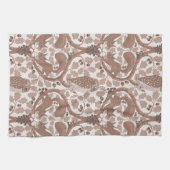 オーク材のウイスパー/フクロウとリス キッチンタオル (横)