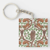 オーク材のウイスパー/フクロウとリス キーホルダー (正面)