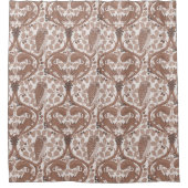 オーク材のウイスパー/フクロウとリス シャワーカーテン (正面)