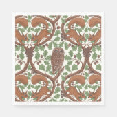 オーク材のウイスパー/フクロウとリス スタンダードランチョンナプキン (正面)