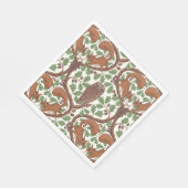 オーク材のウイスパー/フクロウとリス スタンダードランチョンナプキン (角)