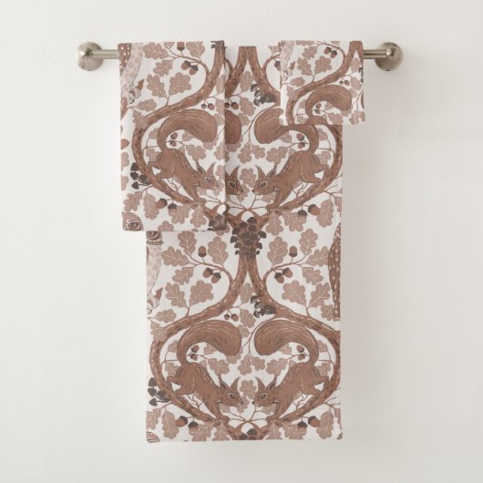 オーク材のウイスパー/フクロウとリス バスタオルセット (インサイチュ)