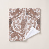 オーク材のウイスパー/フクロウとリス バスタオルセット (ウォッシュタオル)