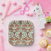 オーク材のウイスパー/フクロウとリス ペーパープレート (パーティー)