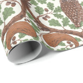 オーク材のウイスパー/フクロウとリス ラッピングペーパー (ロールコーナー)