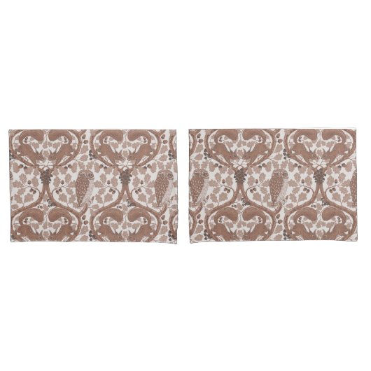 オーク材のウイスパー/フクロウとリス 枕カバー (フロントセット)