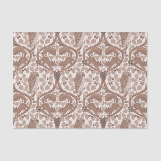 オーク材のウイスパー/フクロウとリス 薄葉紙 (正面)