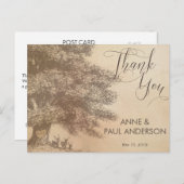オーク材のサンキューカード ポストカード (正面/裏面)
