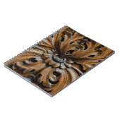 オーク材の彫りクローズアップ要素、大工のバックガー ノートブック (左側)