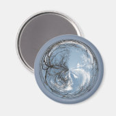 オーク材の木で空を見る マグネット (正面/裏面)