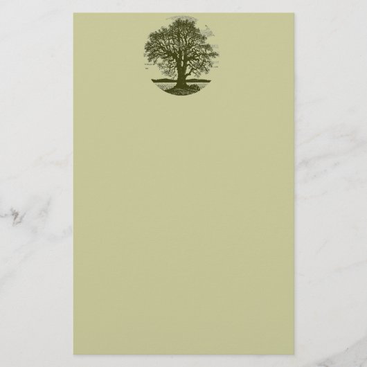 オーク材の木の固定 便箋 (正面)