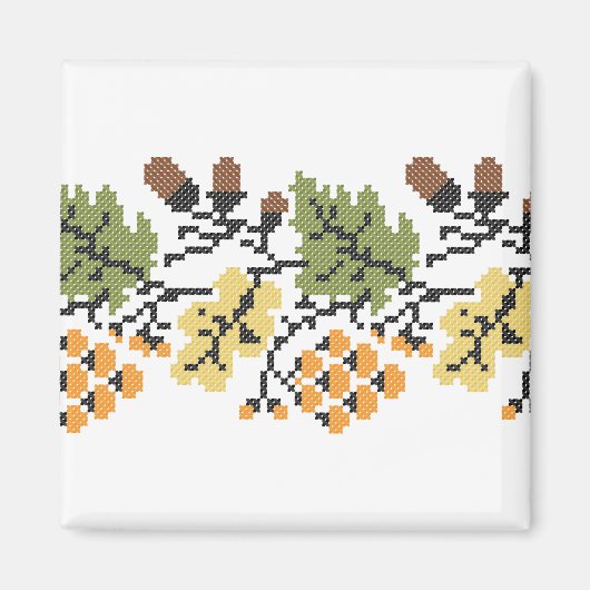 オーク材の秋の背景 マグネット (正面)