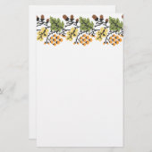 オーク材の秋の背景 便箋 (正面/裏面)