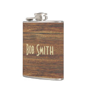 オーク材の背景 フラスク (左)